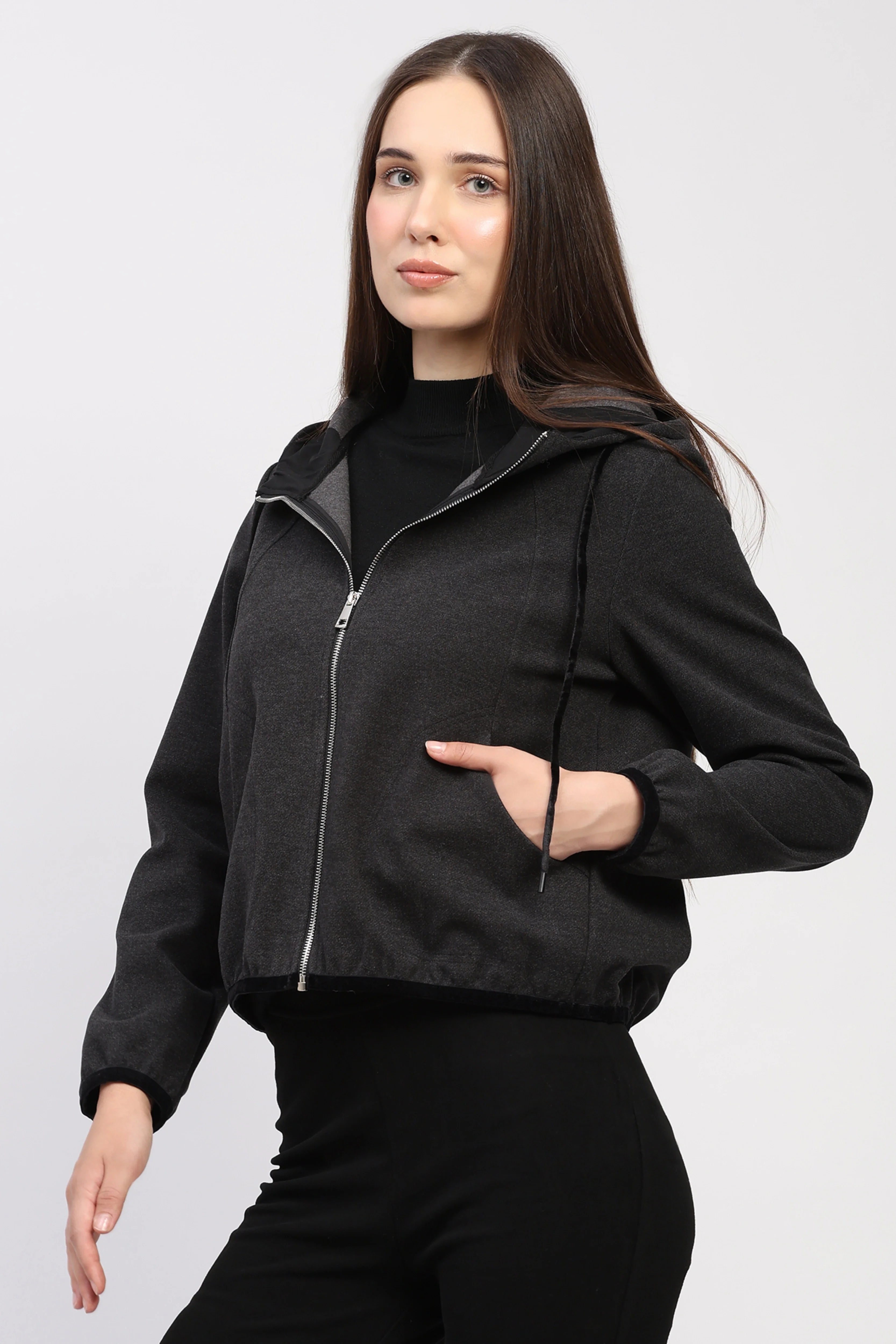 Black Hooded Jacket