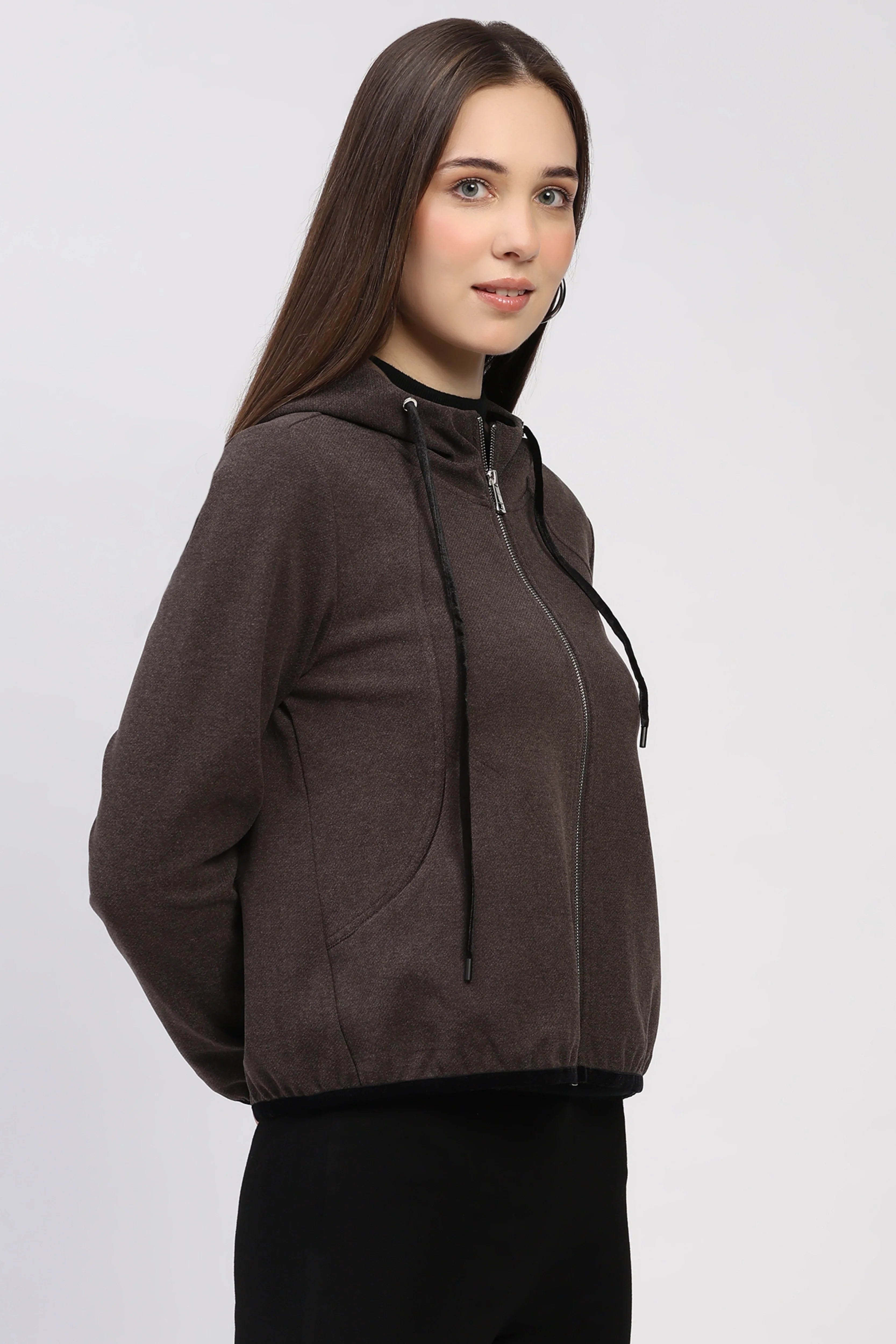 Coffee Brown Hooded Jacket