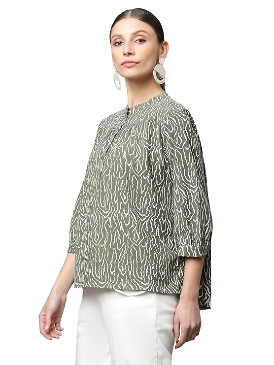 Beige Floral Cotton Top - Global Republic