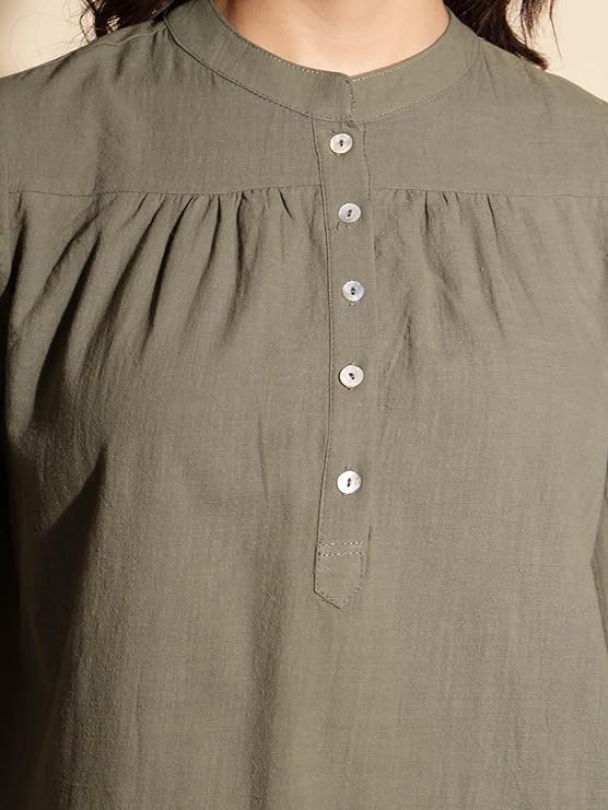 Beige Floral Cotton Top - Global Republic