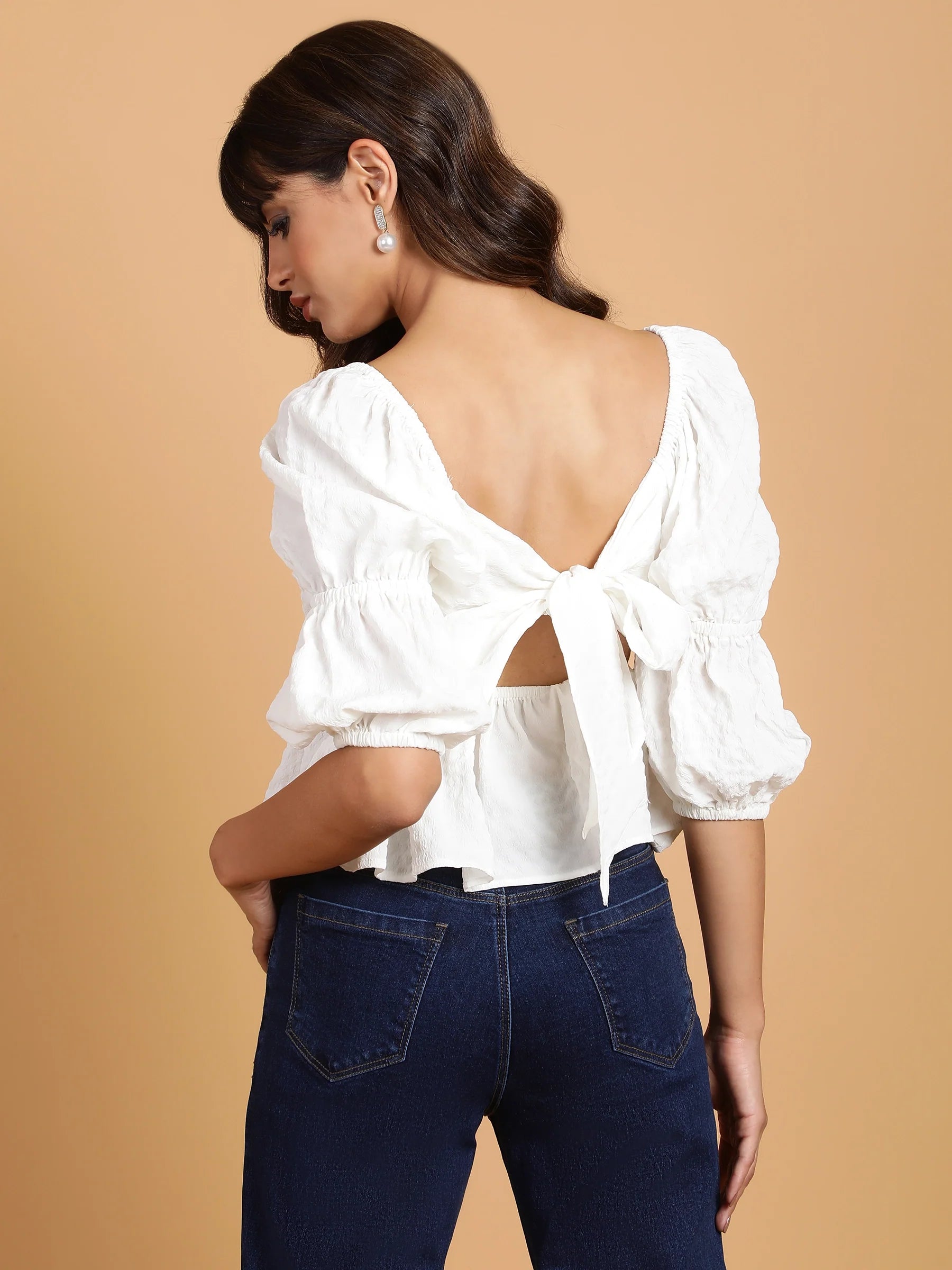 Green Off-Shoulder Peplum Top - Global Republic