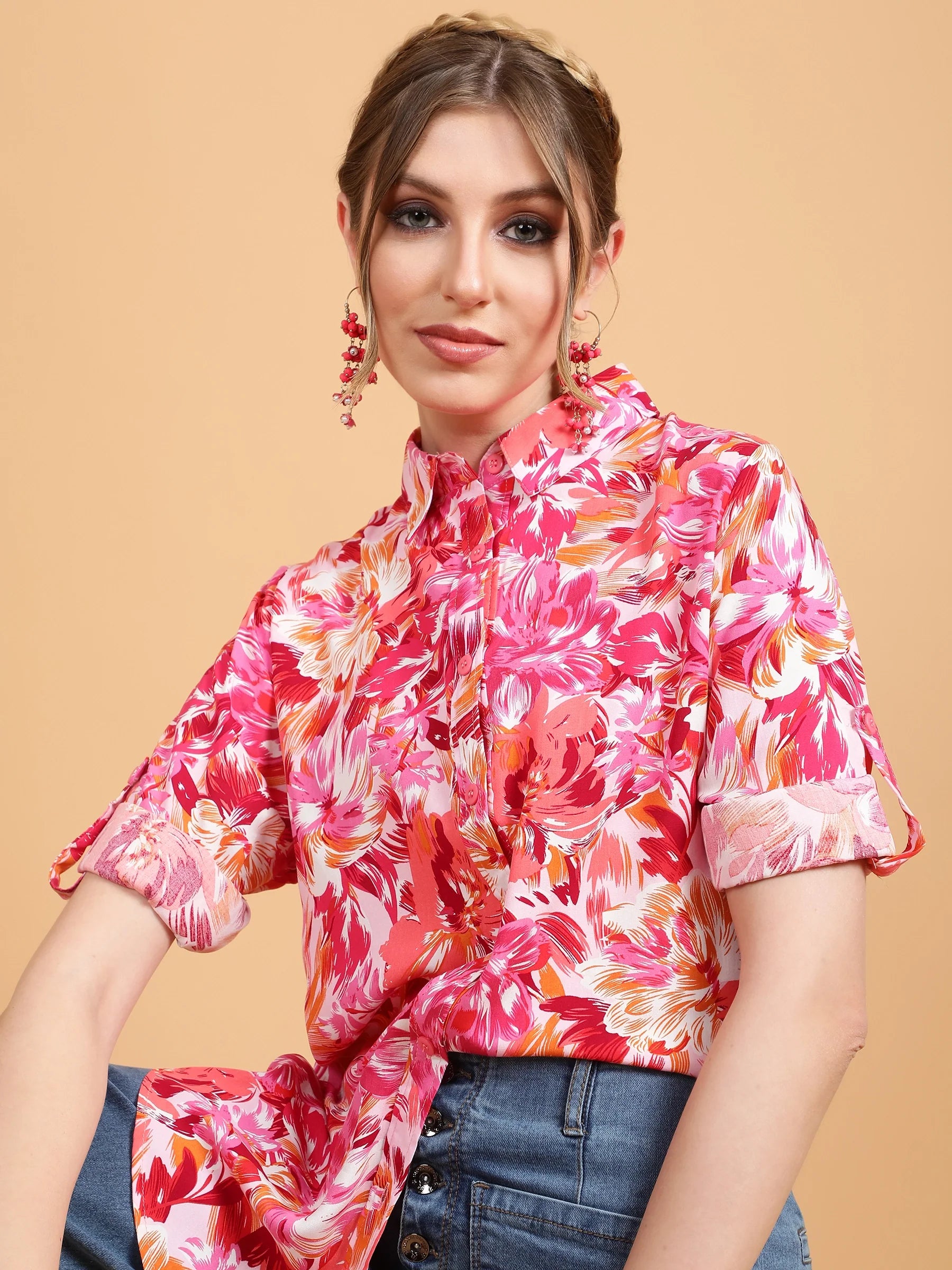 Women Regular Fit Printed Shirt - Global Republic