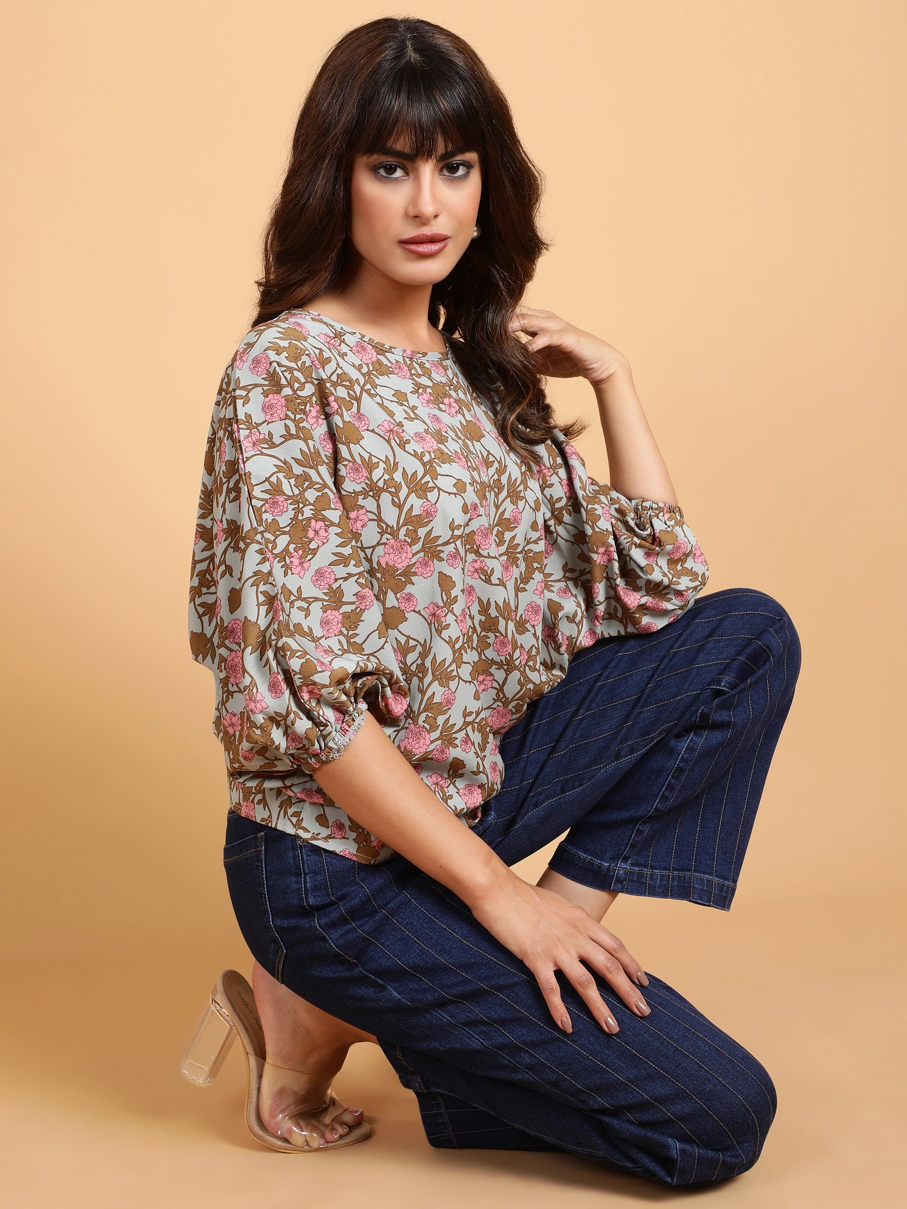 Regular Fit Floral Printed Top - Global Republic
