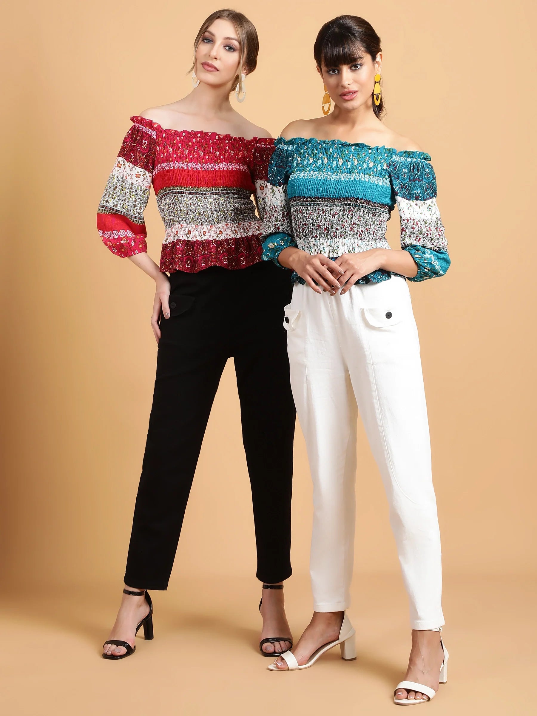 Off-Shoulder Floral Rayon Top - Global Republic