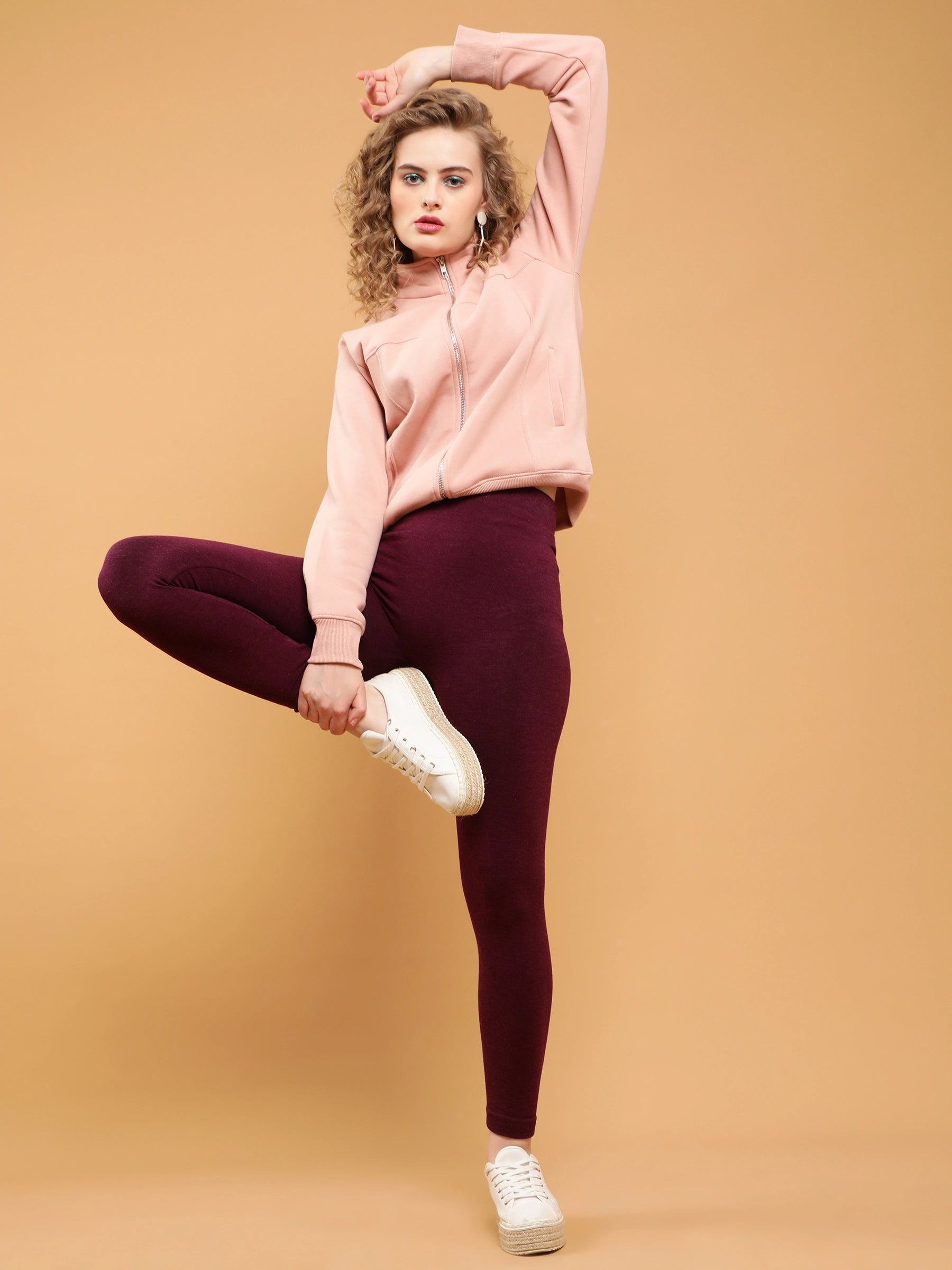 Pink Relaxed Fit Fleece Sweatshirt - Global Republic