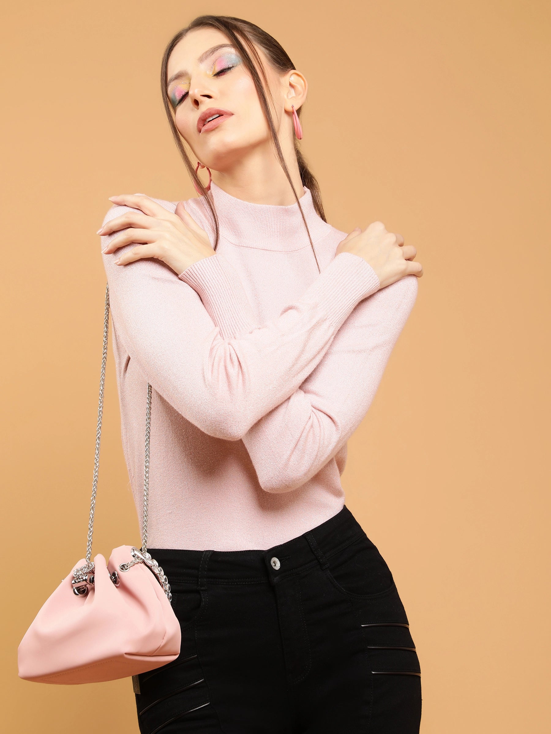 Pink best sale high neck