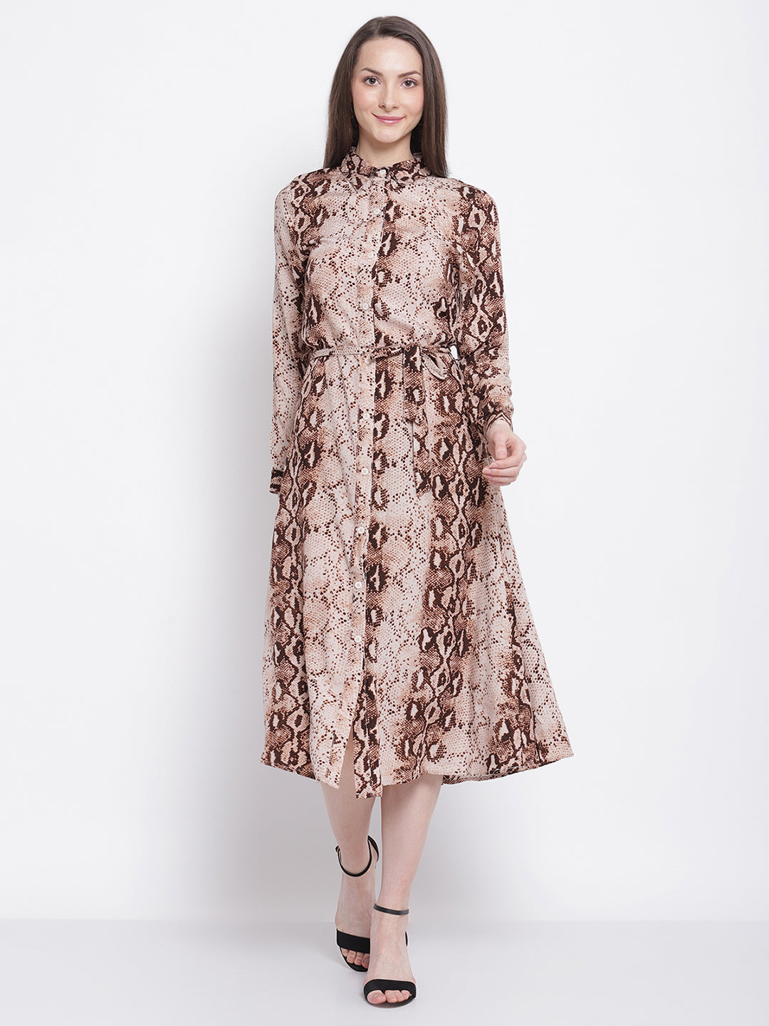 Leopart Print Knee Length Dress - Global Republic
