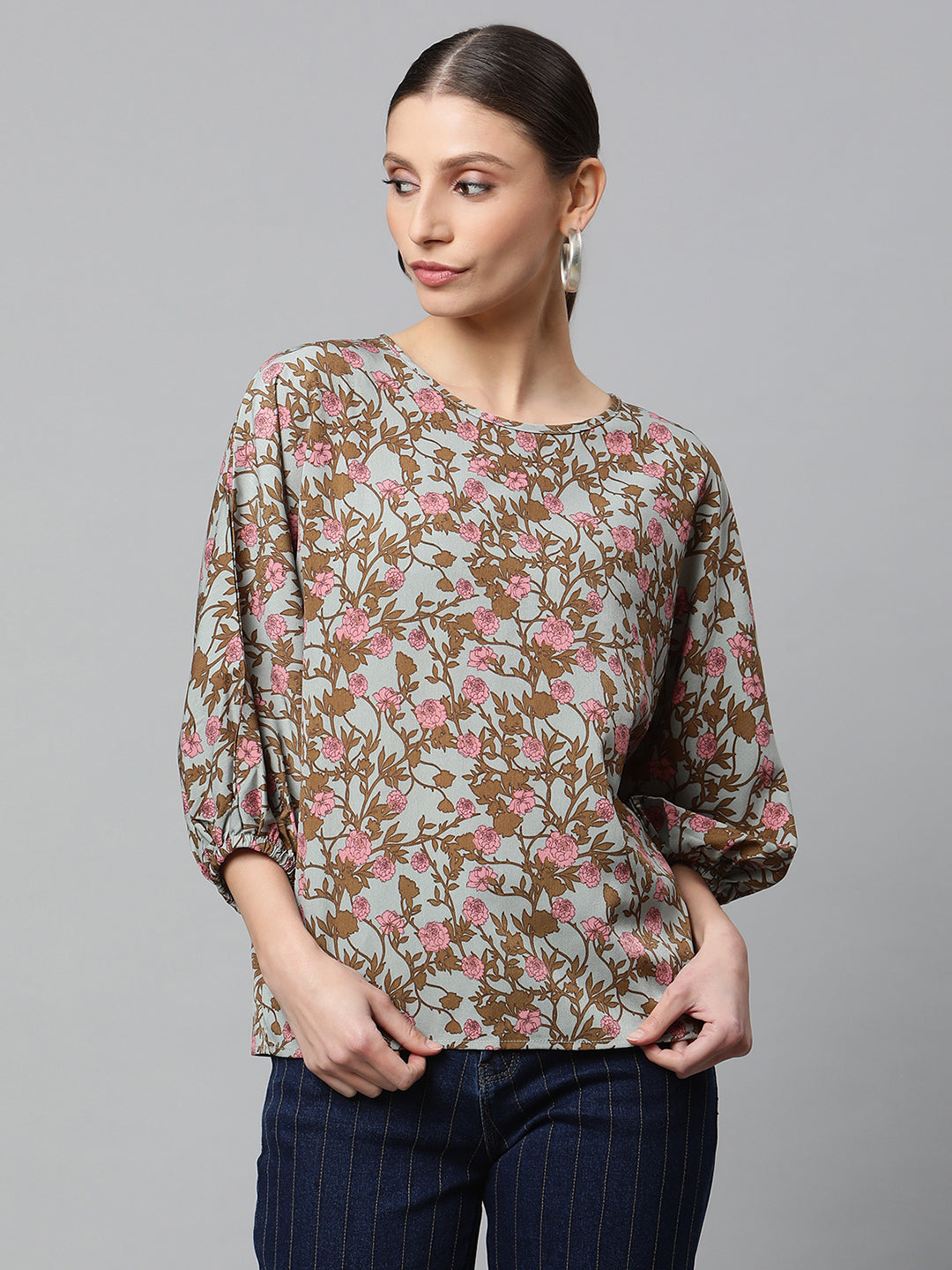 Regular Fit Floral Printed Top - Global Republic