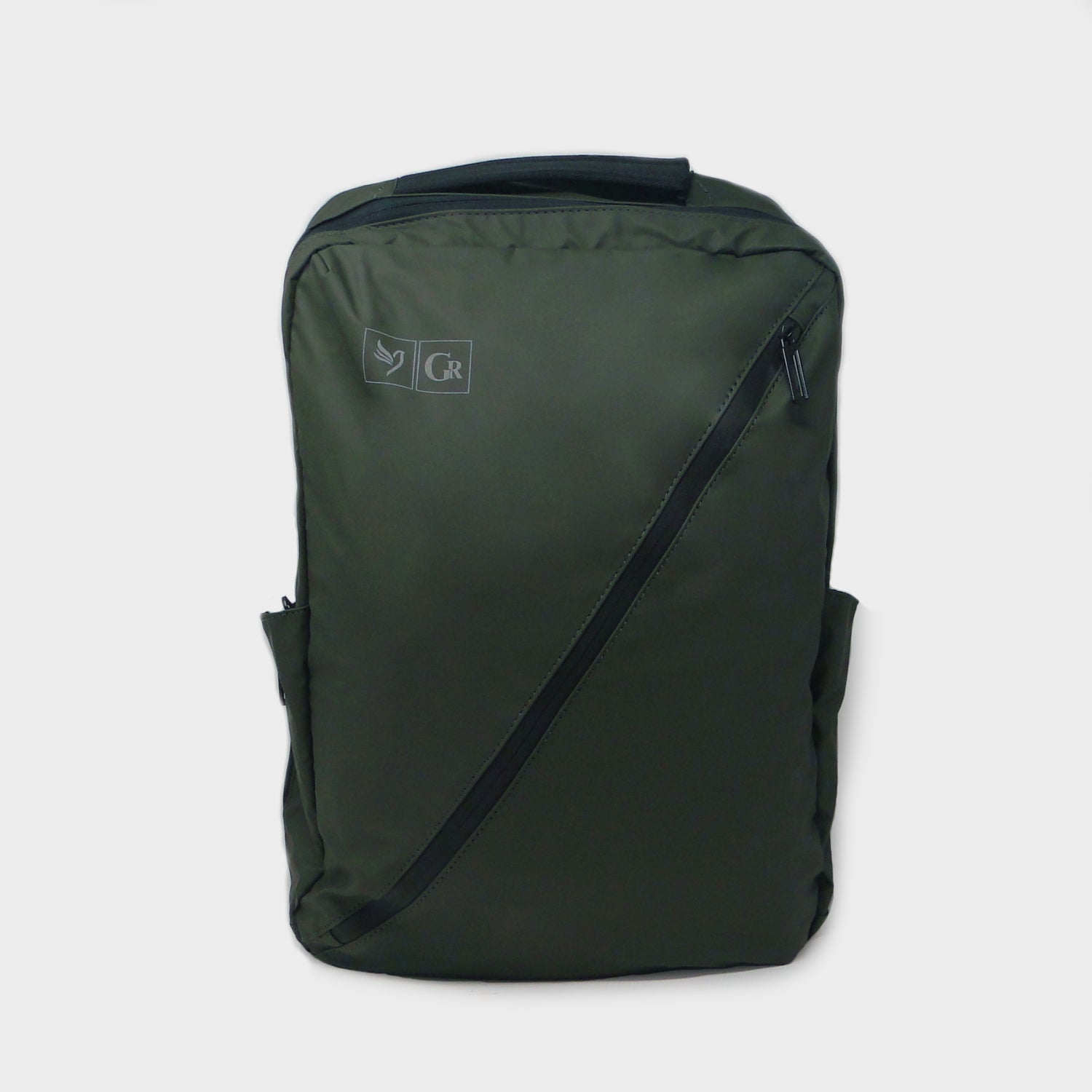 Multi-Use Solid 20L Laptop Bag With 10+ Pockets made with Rexine(Black, Grey and Green)