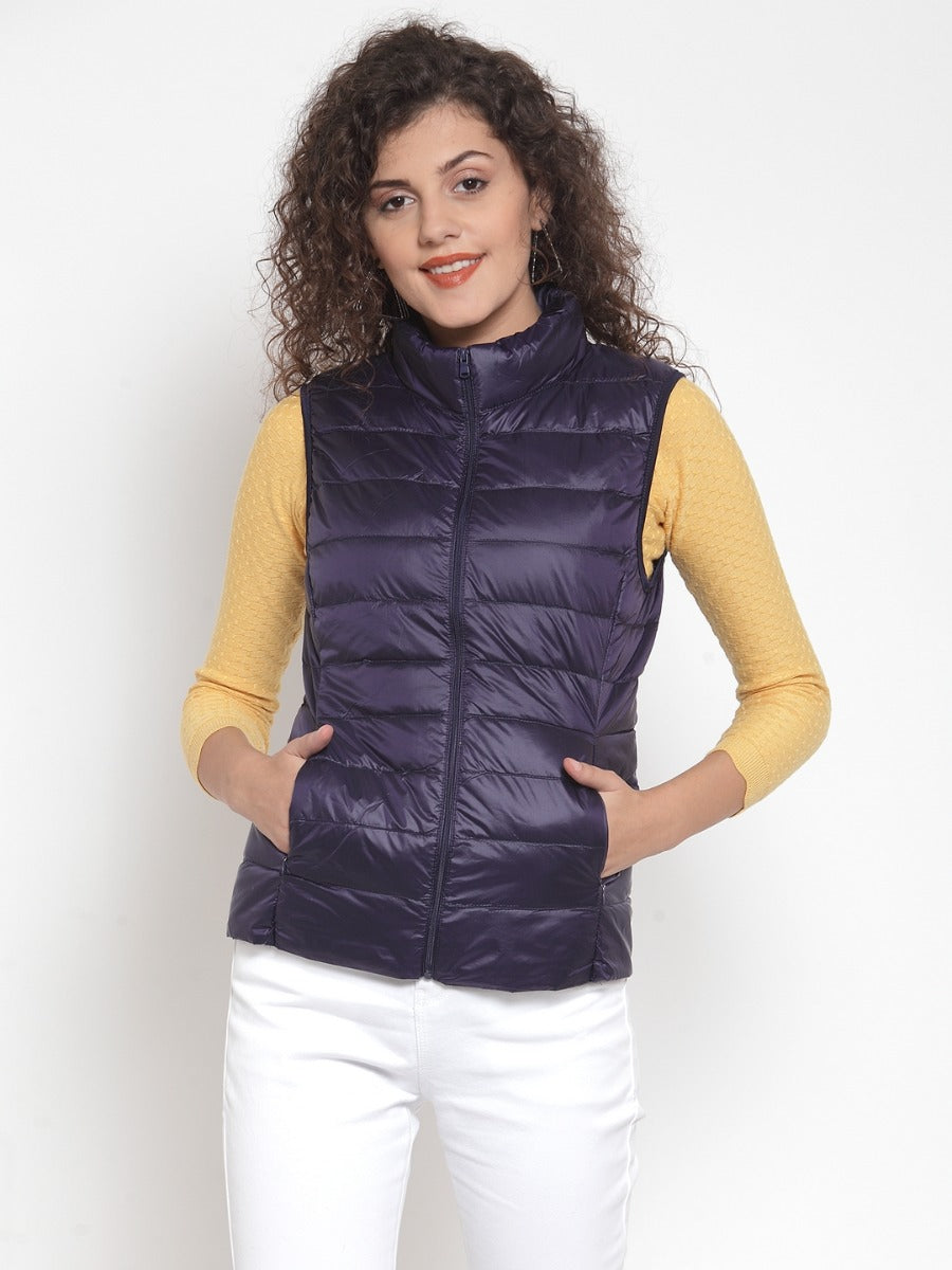 Navy Solid cotton Jackets - Global Republic