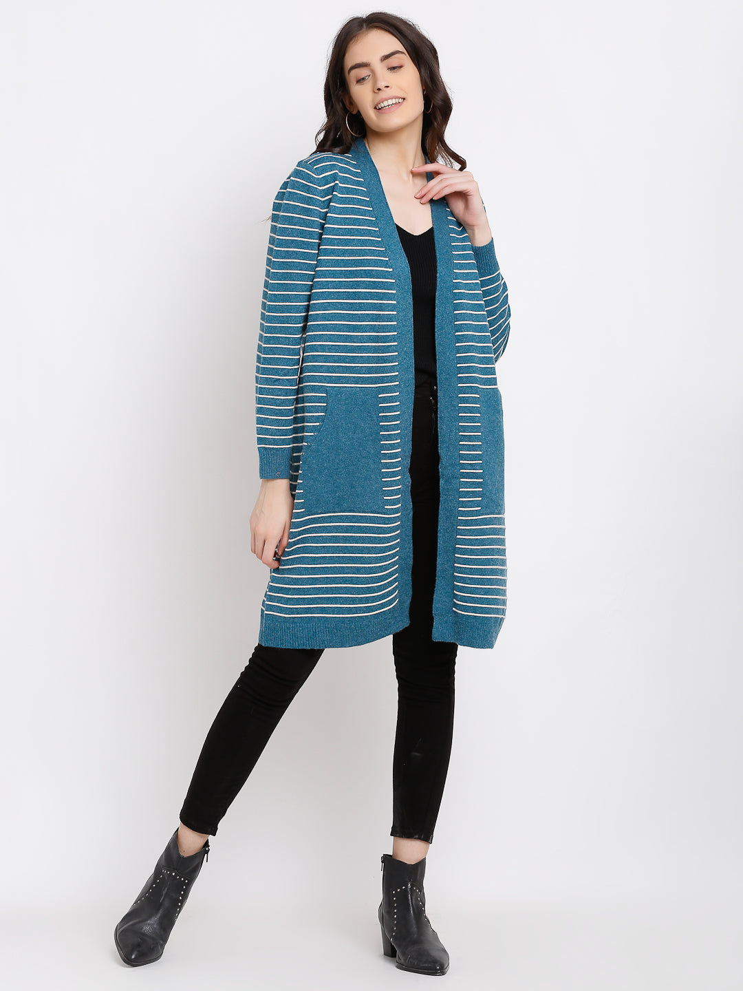 Turquoise Knitted Winter Shrug - Global Republic