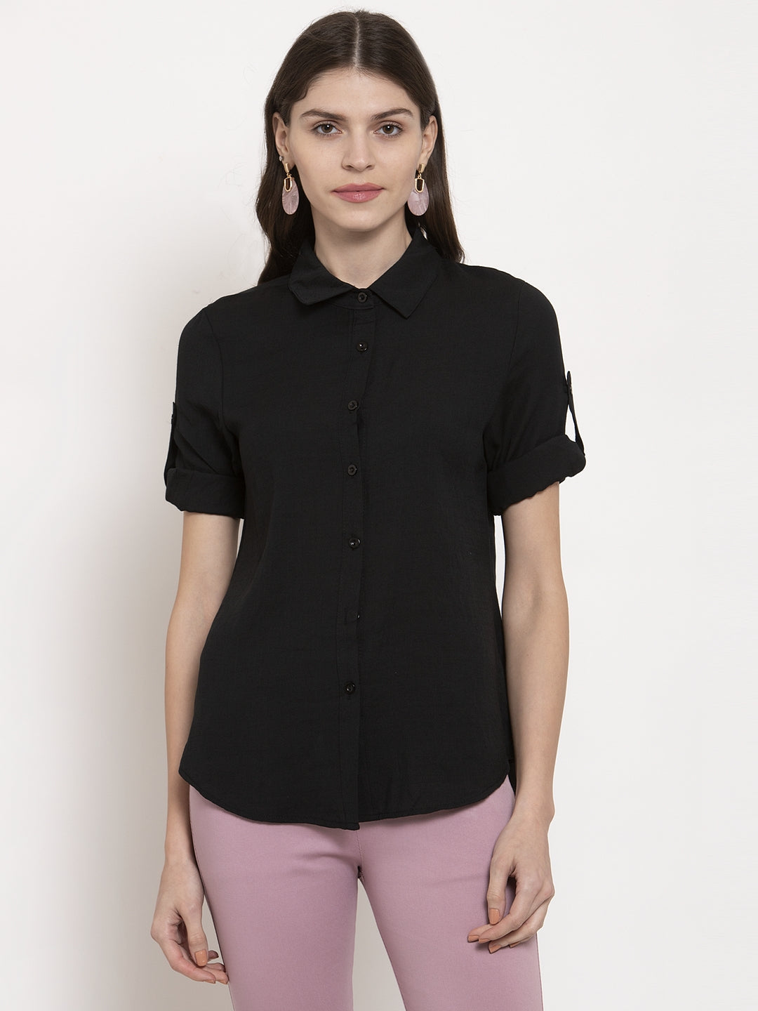 ladies collared round shirt