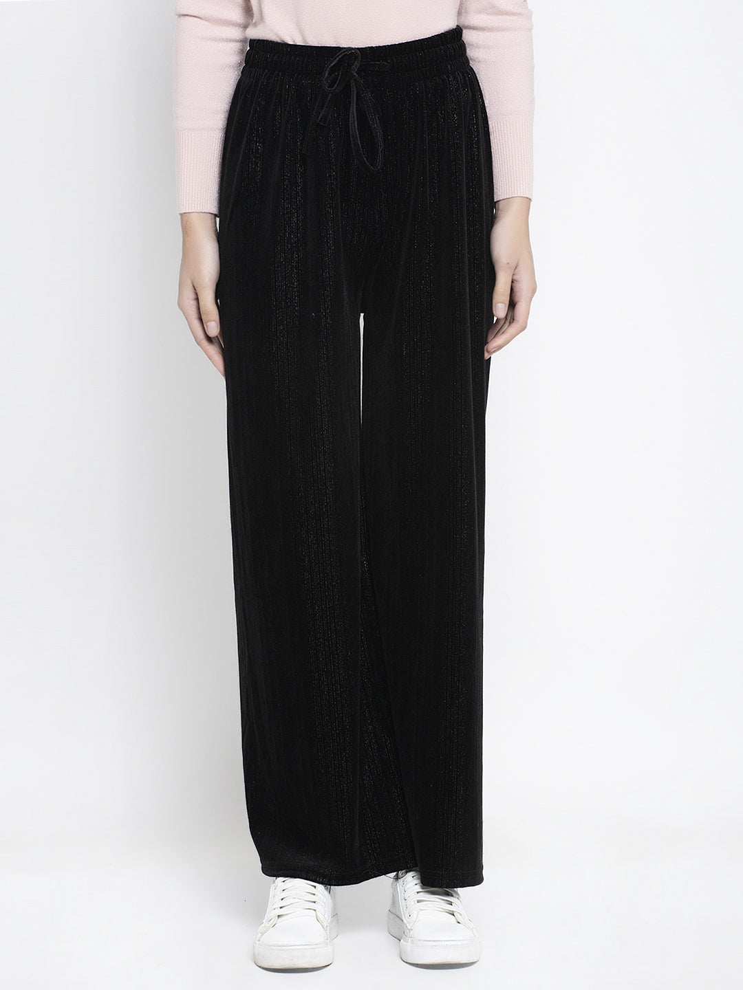Women Black Solid Palazzo