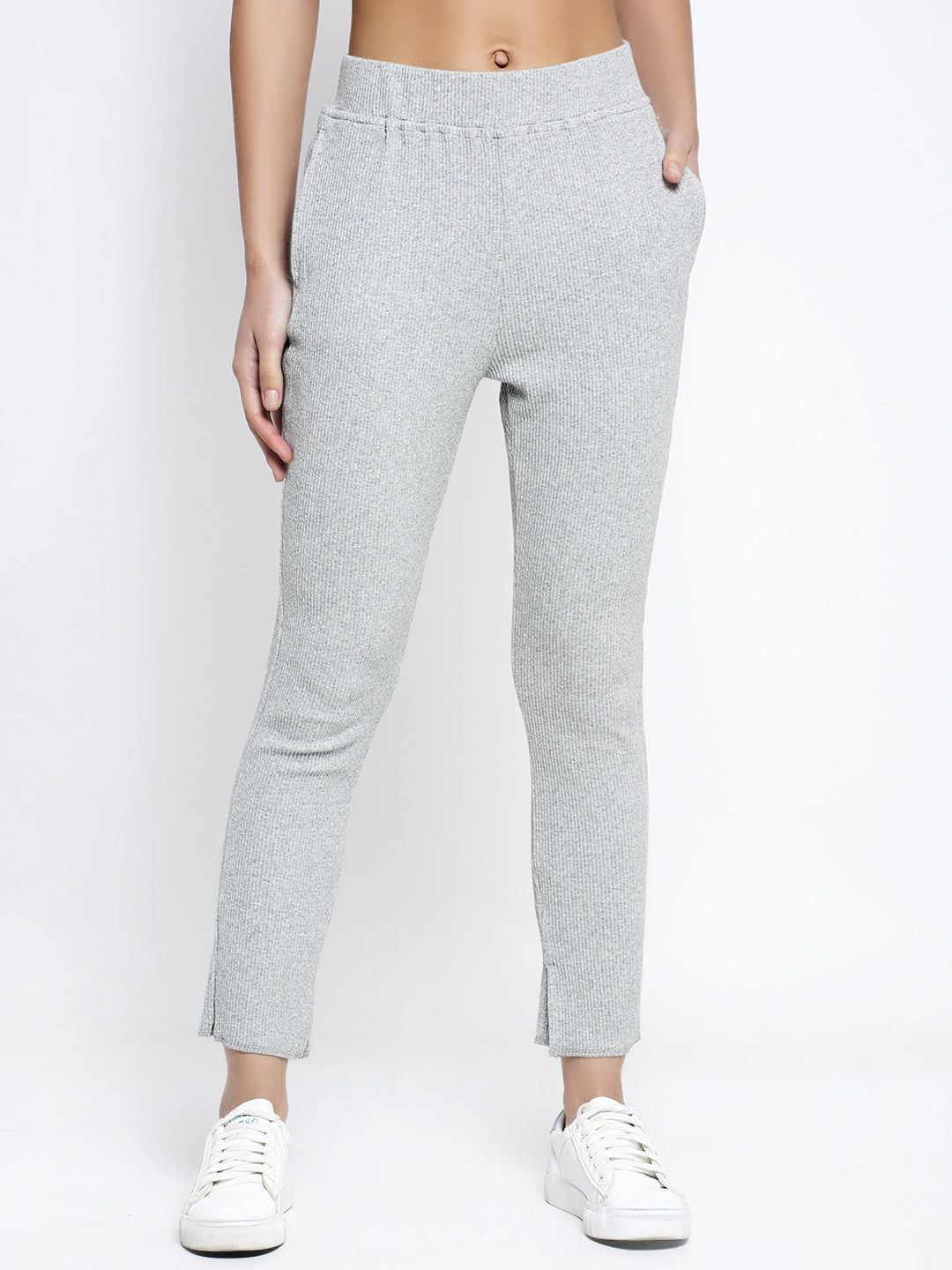 Women Grey Solid Jegging