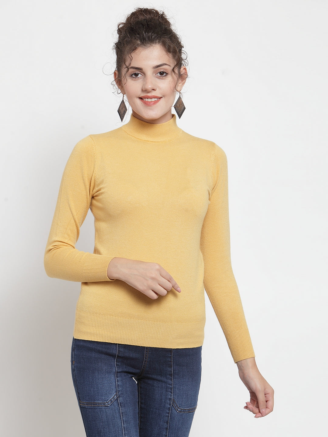 Mustard Turtle Neck Full Sleeve Skivvy - Global Republic