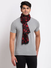 Men Maroon Woolen Printed Muffler