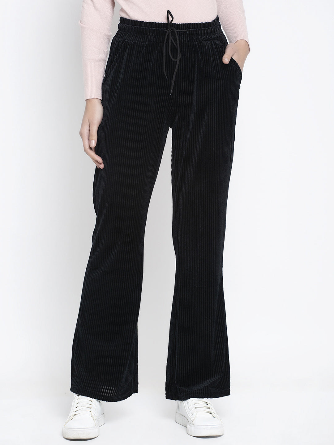 Women Black Regular Fit Lower with Pockets - Global Republic