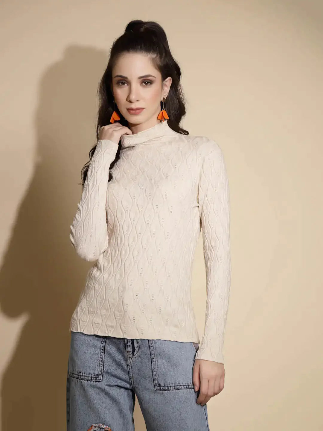 Solid Turtle Neck Knitted Skivvy - Global Republic