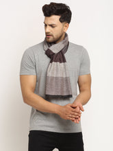 Men Brown Wool Checked Muffler