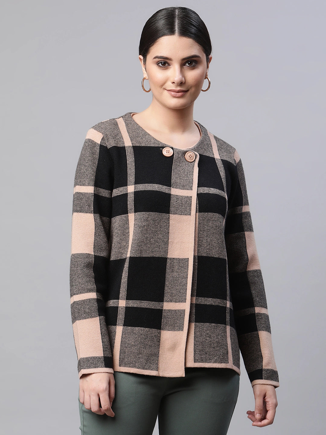 Women Round Neck Straight Full Sleeves