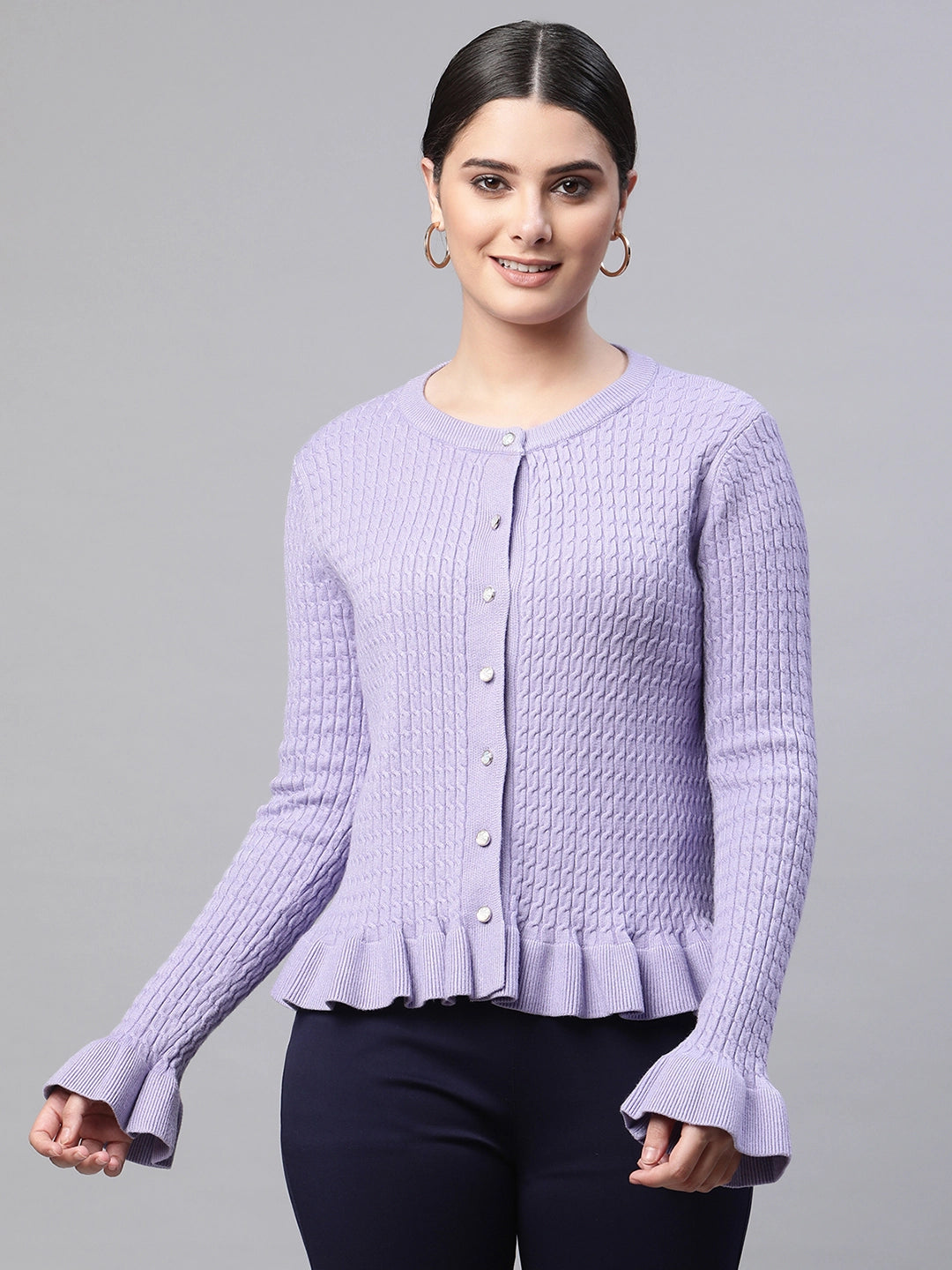 Pure collection 2025 ruffle edge cardigan