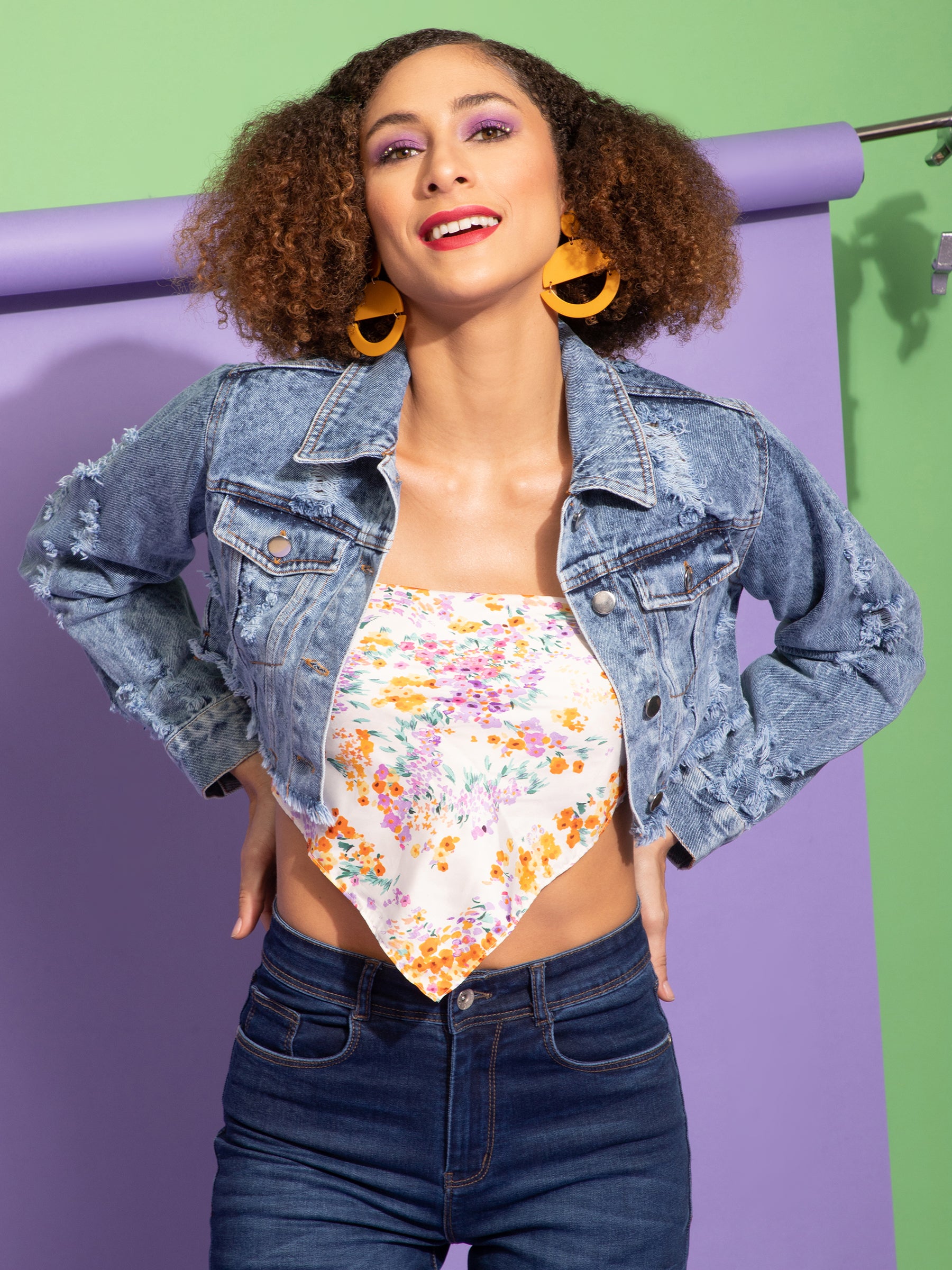 Blue Denim Regular Fit Casual Jacket