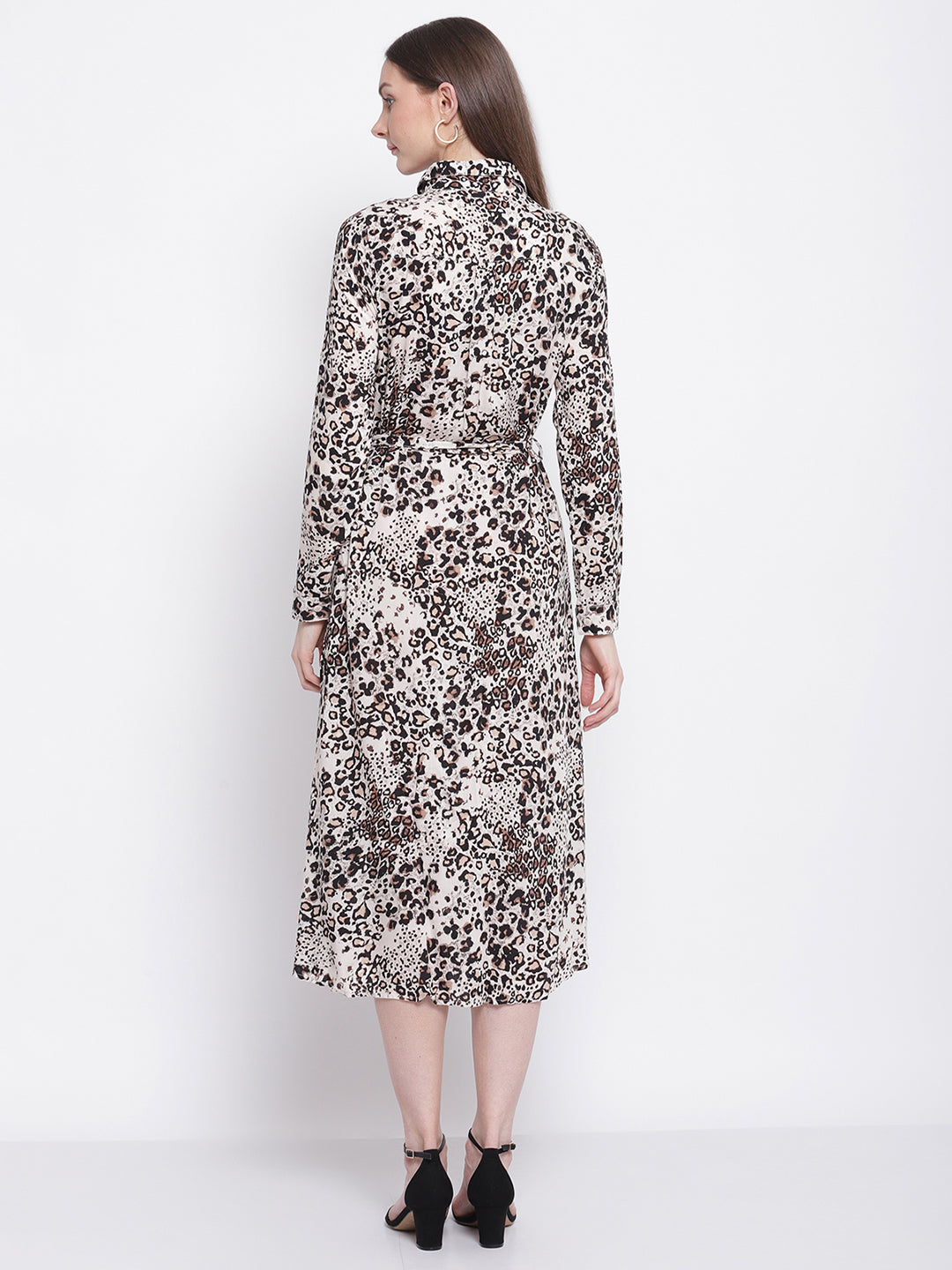 Leopart Print Knee Length Dress - Global Republic