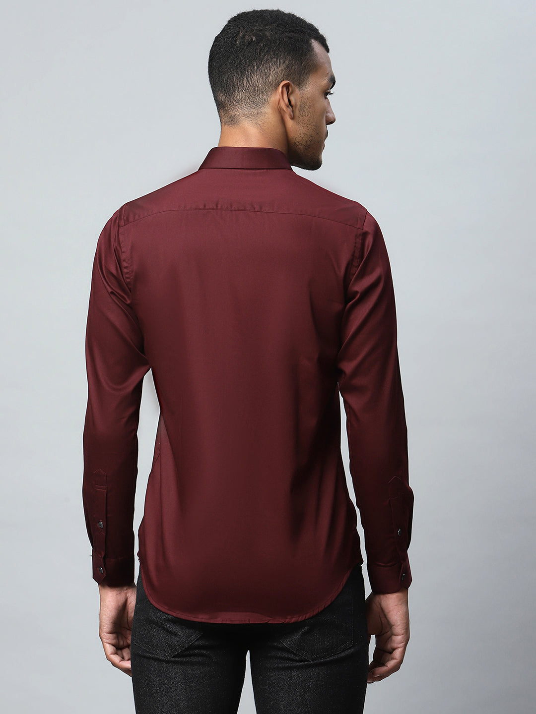 Men Maroon Formal Shirt - Global Republic