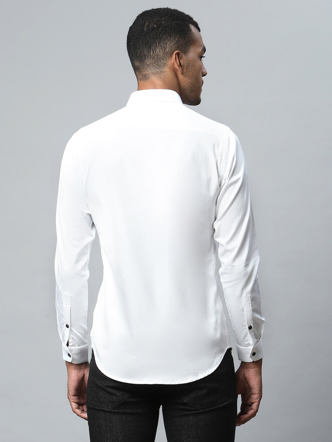 Men White Semi- Formal Shirt - Global Republic