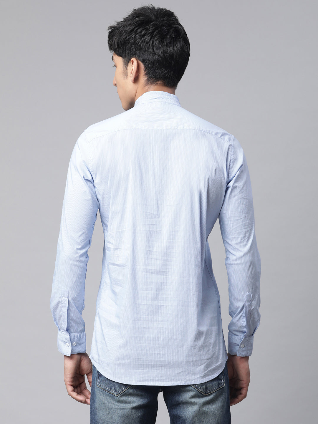 Men Sky Blue Trendo Kurta - Global Republic