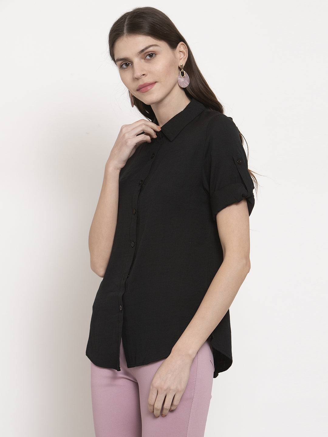 ladies collared round shirt