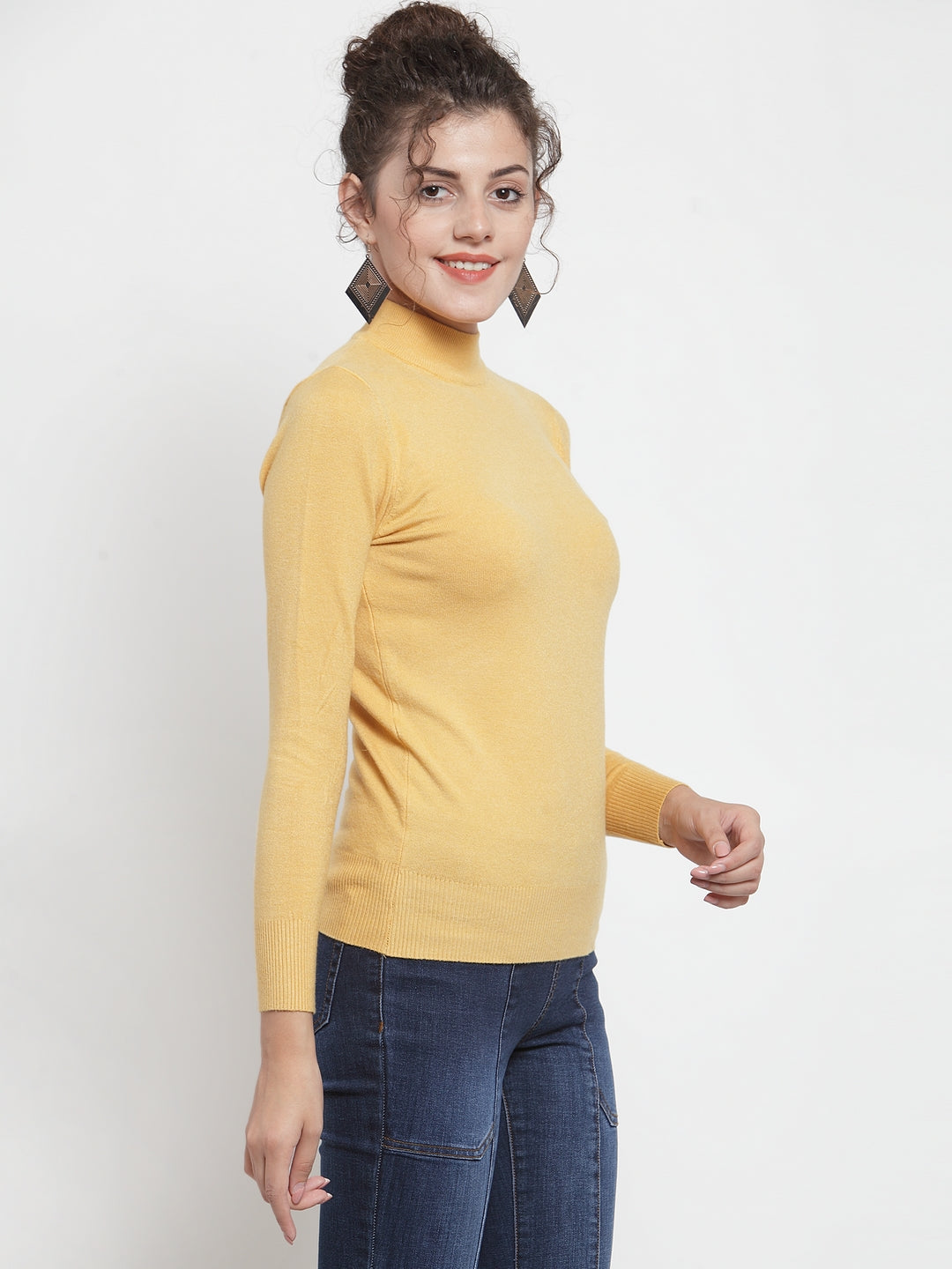Mustard Turtle Neck Full Sleeve Skivvy - Global Republic