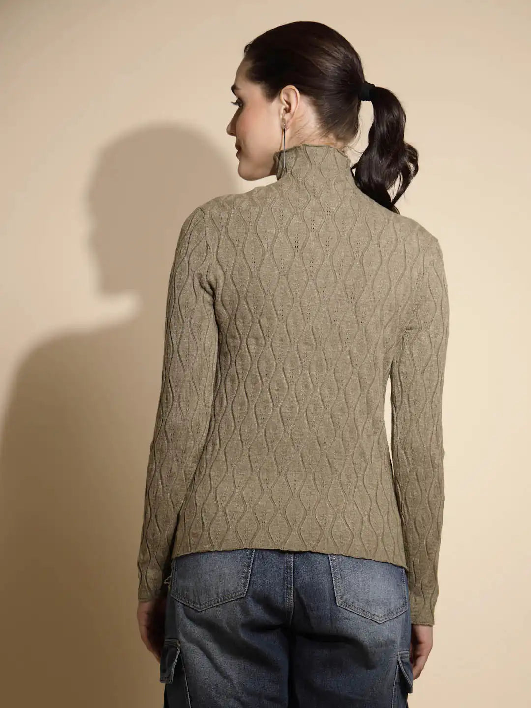 Solid Turtle Neck Knitted Skivvy - Global Republic
