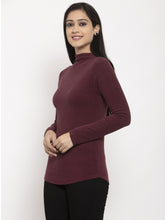 women dark red solid t shirt