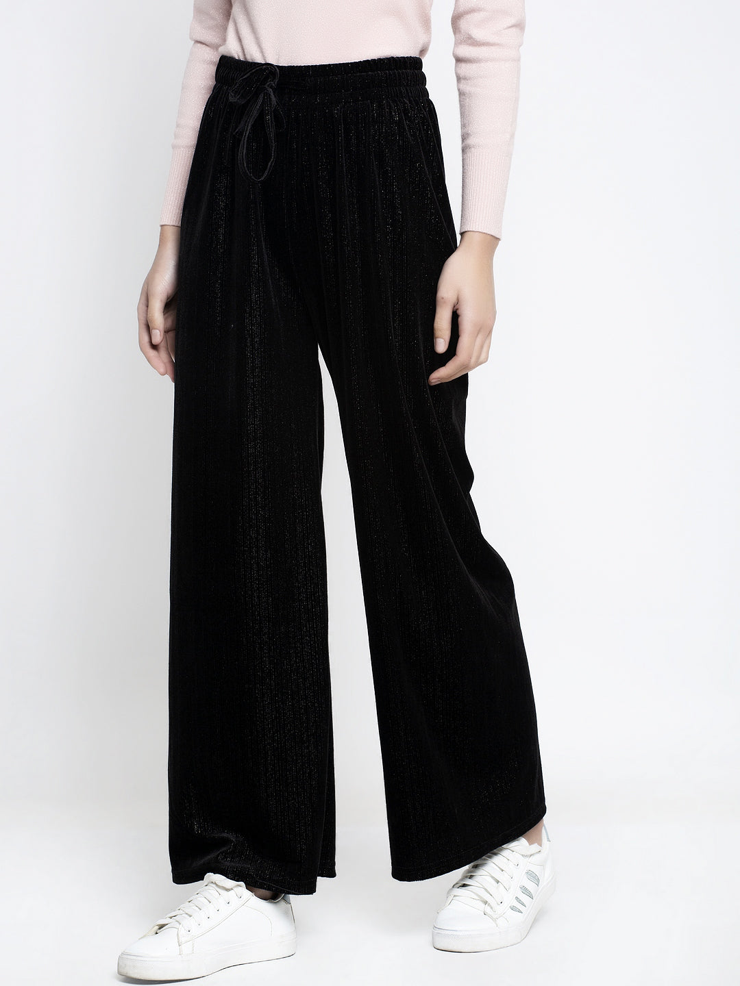 Women Black Solid Palazzo