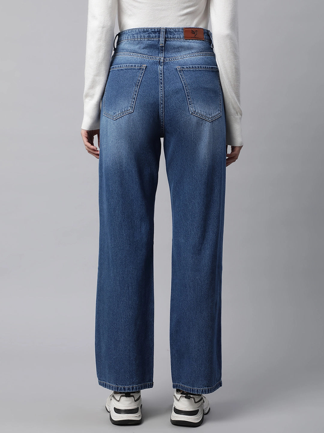 Distressed Knee Straight Leg Jeans - Global Republic