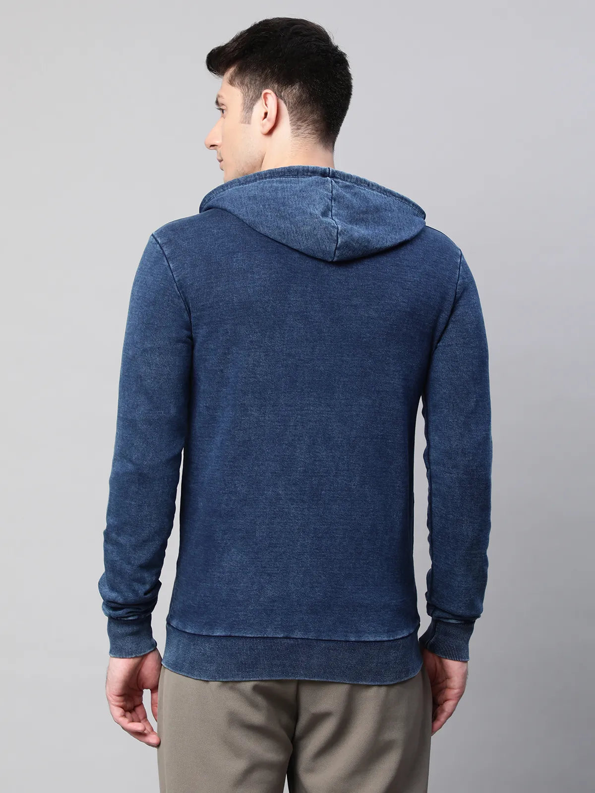 Mens Indigo Slim Fit Denim Style Sweatshirt - Global Republic