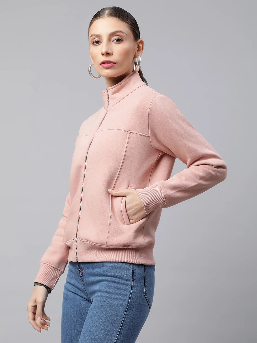 Pink Relaxed Fit Fleece Sweatshirt - Global Republic