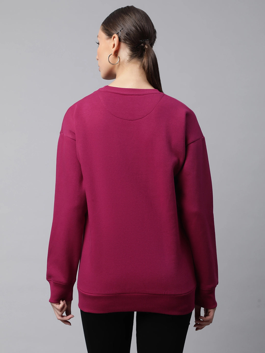 Plum Asymmetric Fleece Sweatshirt - Global Republic