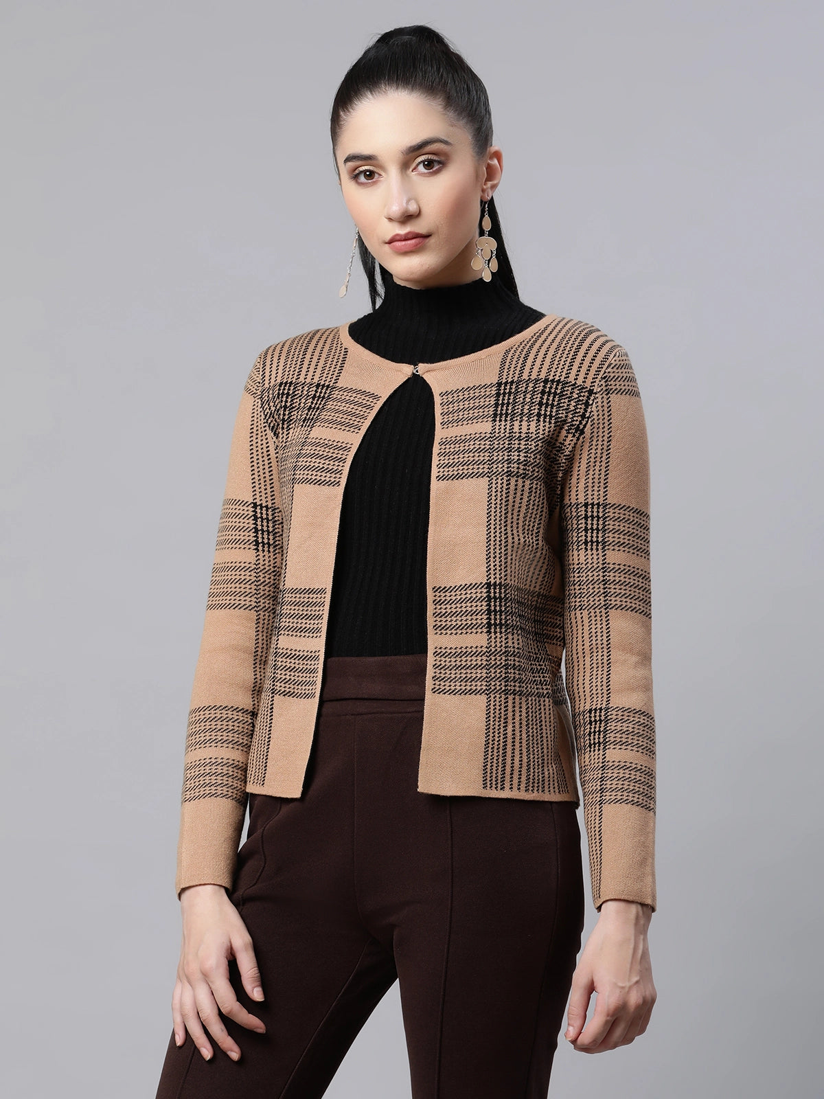 Polyester Slim Fit Casual Cardigan