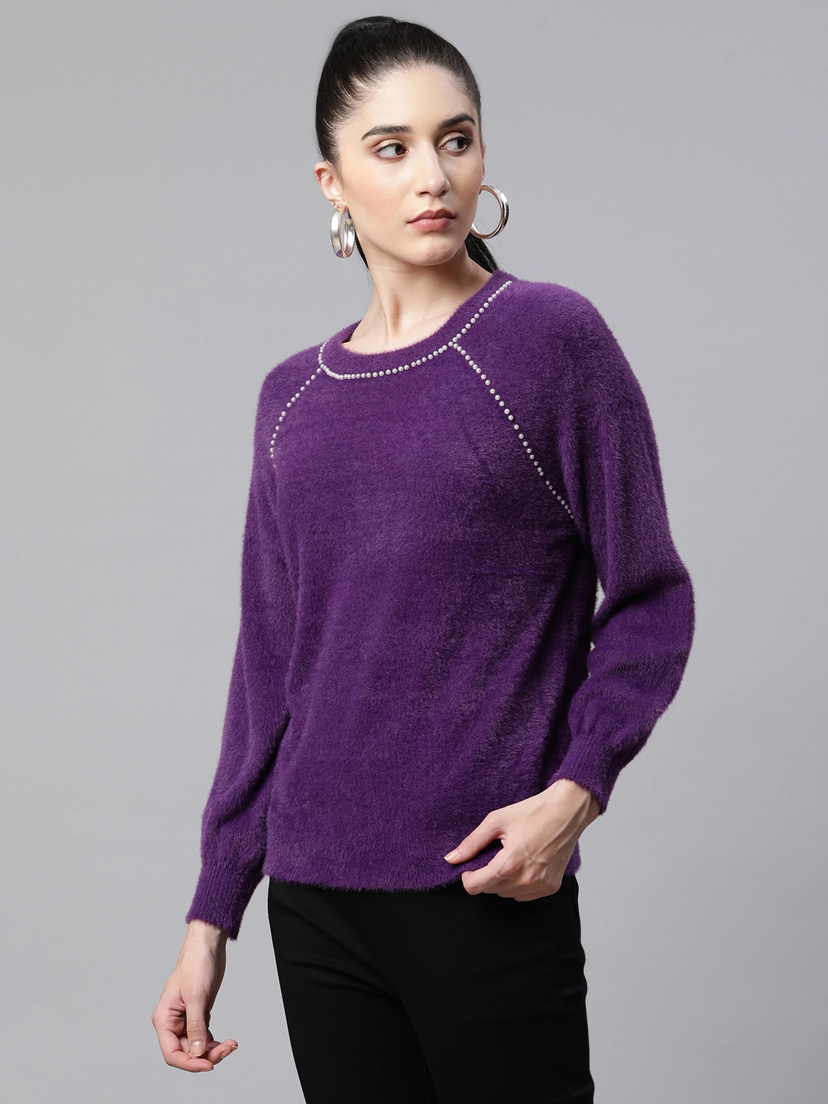 Mulberry Woolen Loose Casual