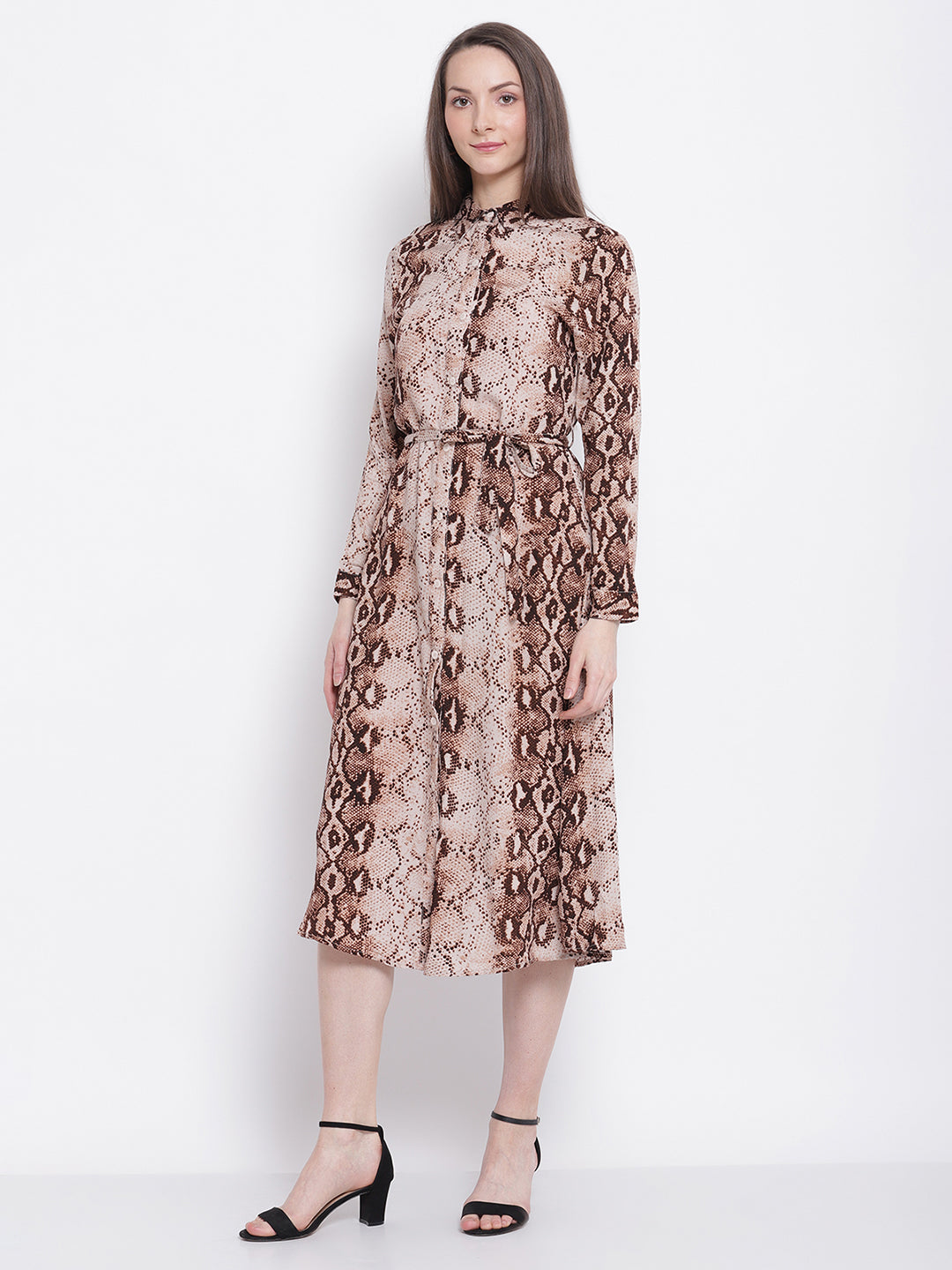 Leopart Print Knee Length Dress - Global Republic