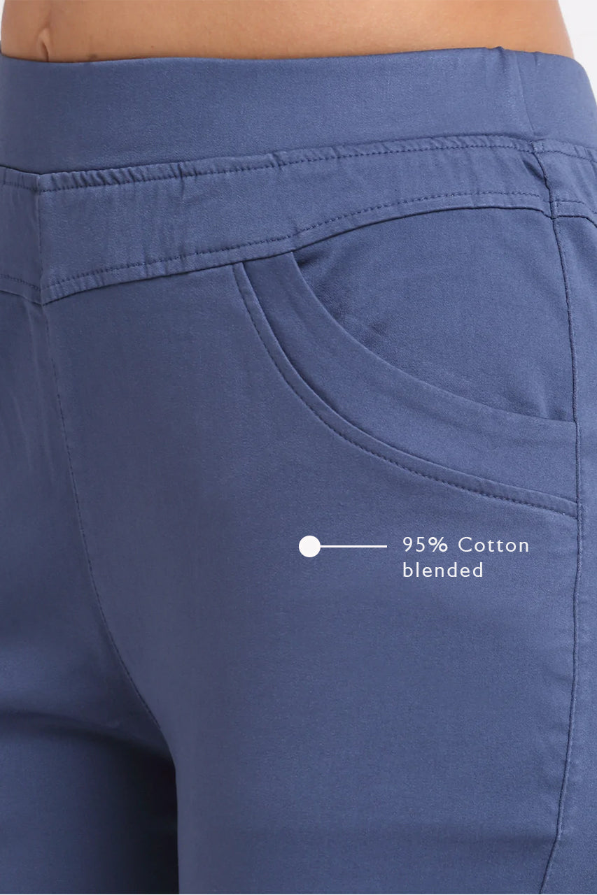 blue stretchable casual jeggings