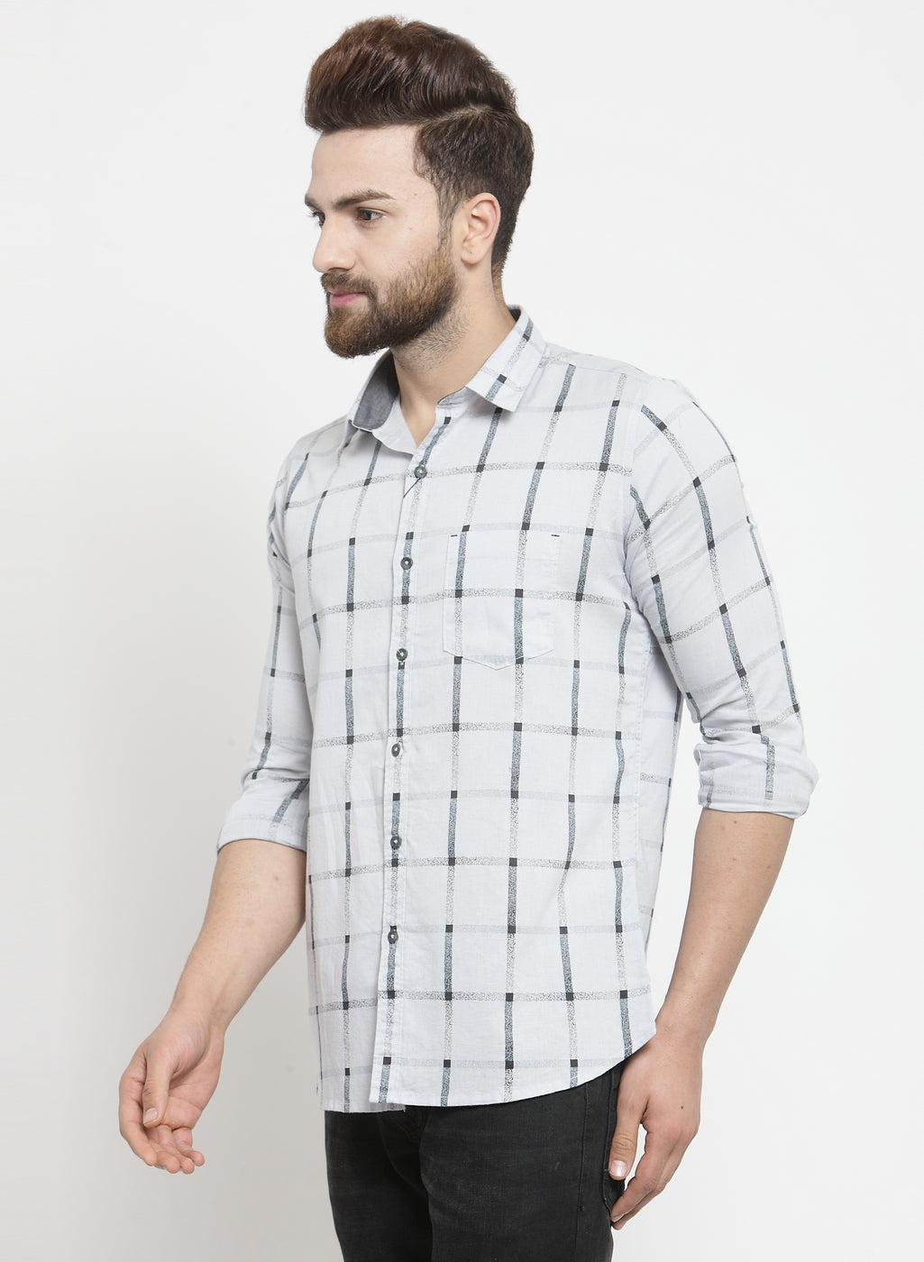 Men Printed Light Blue Shirt