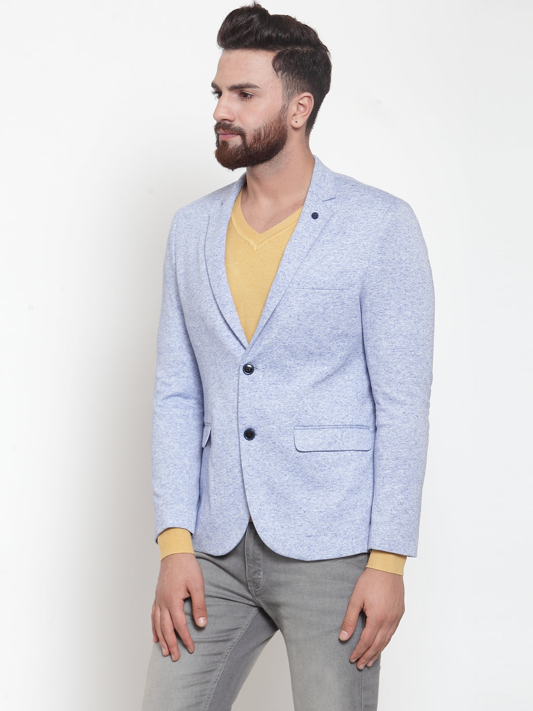 Mens Turquoise Solid Coat