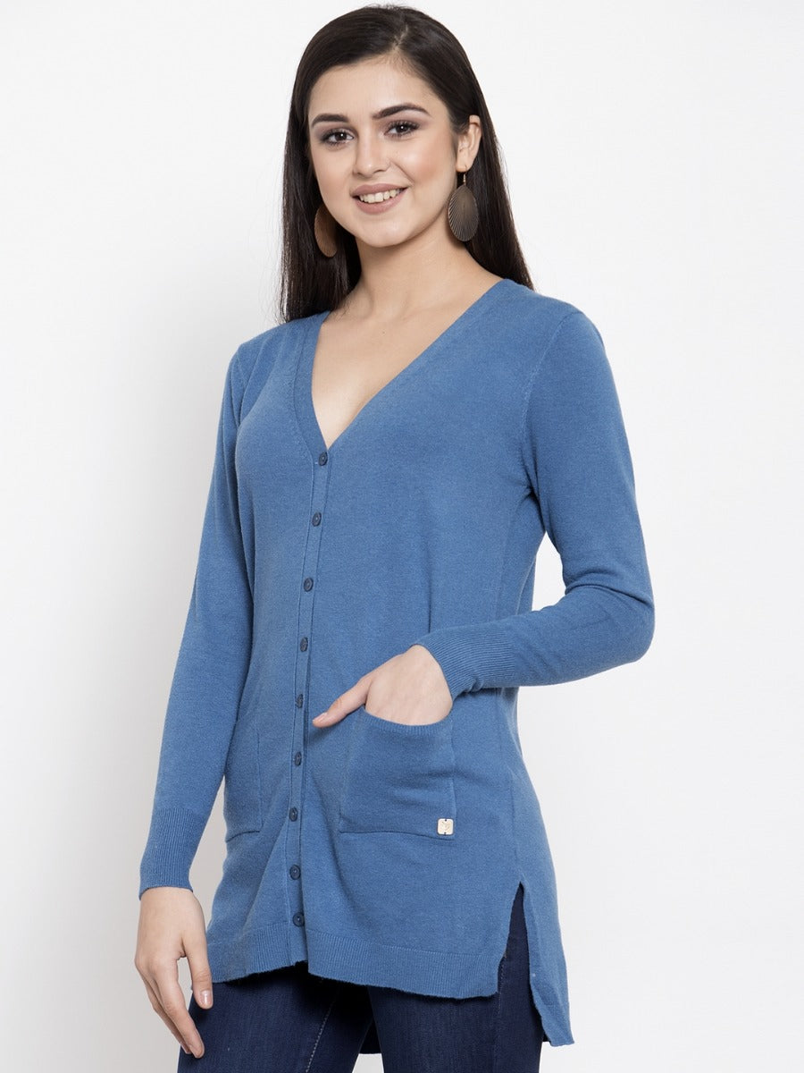 Denim V-Neck Coat