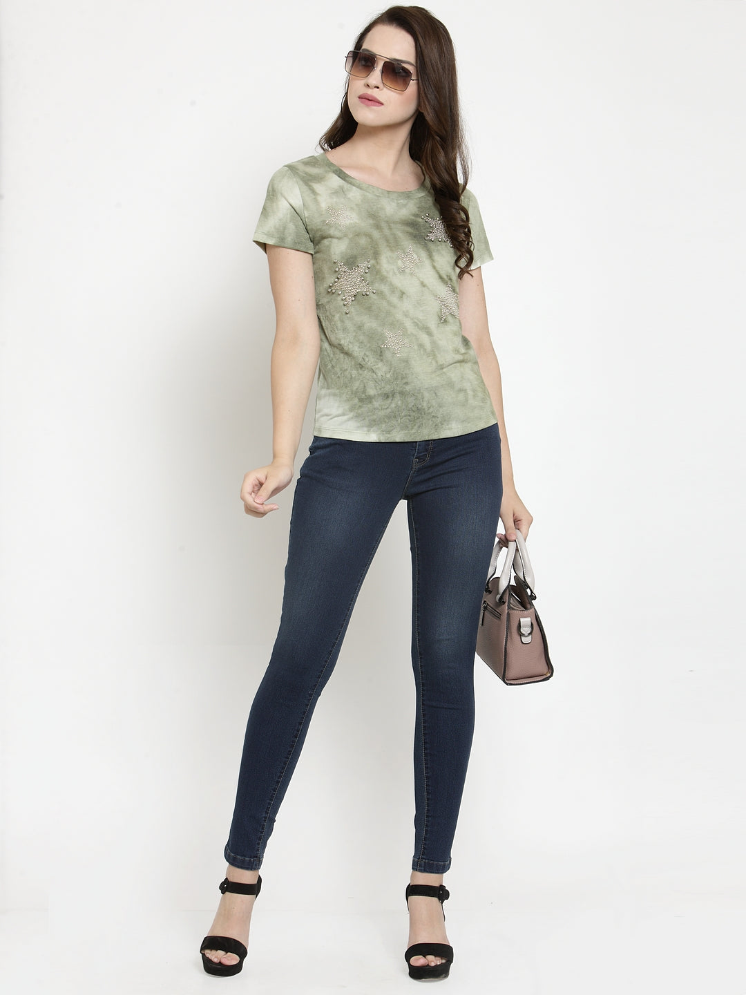 Blue Slim Fit Cotton Blend Jeans - Global Republic