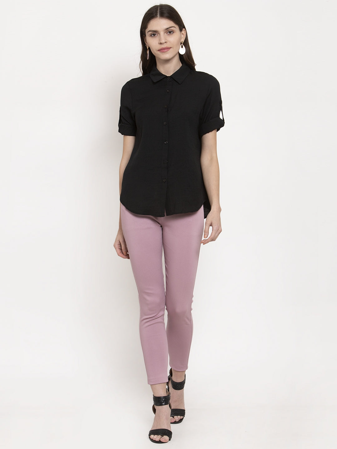 ladies collared round shirt