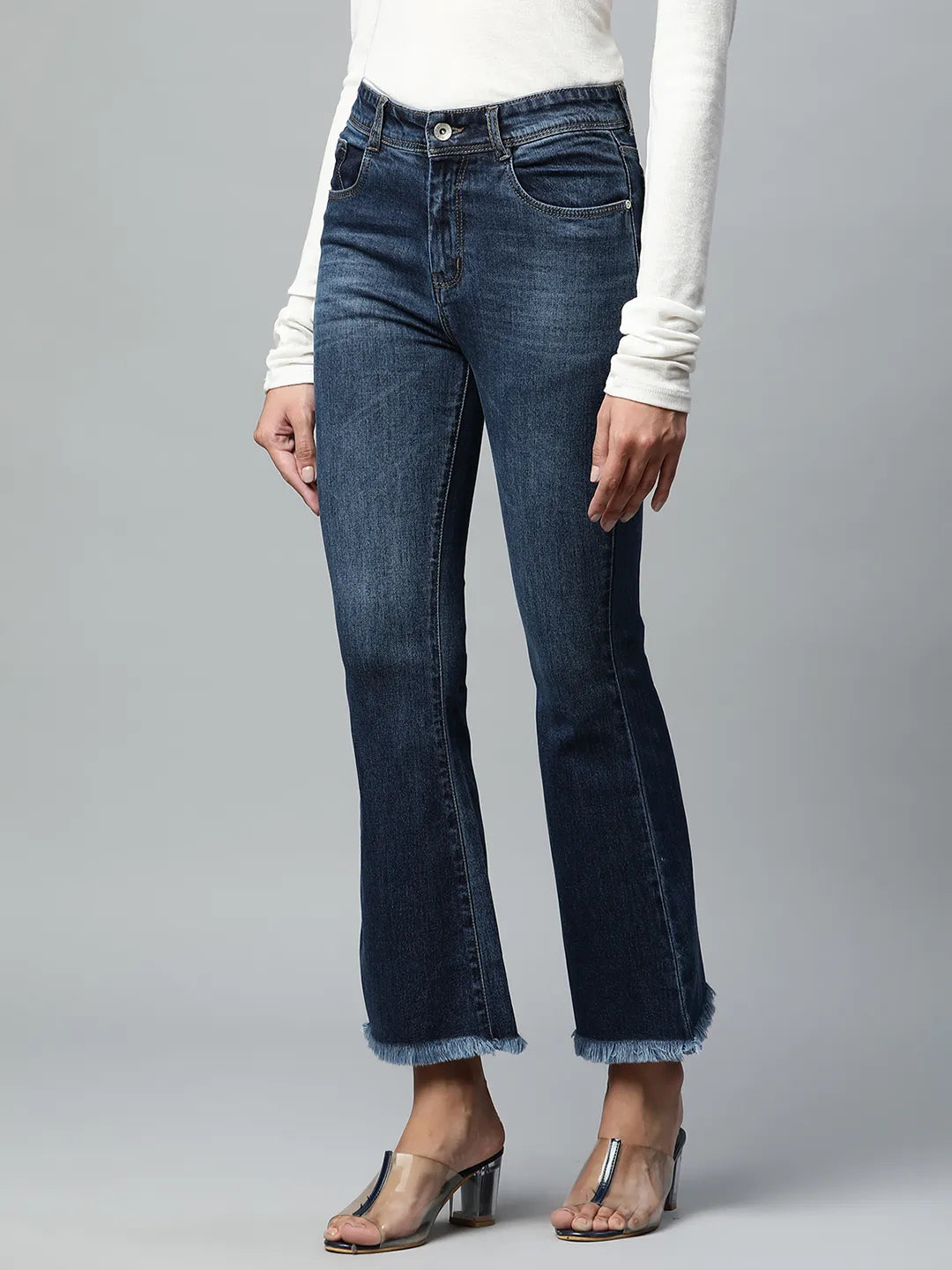 Blue Medium Washed Bootcut Jeans - Global Republic