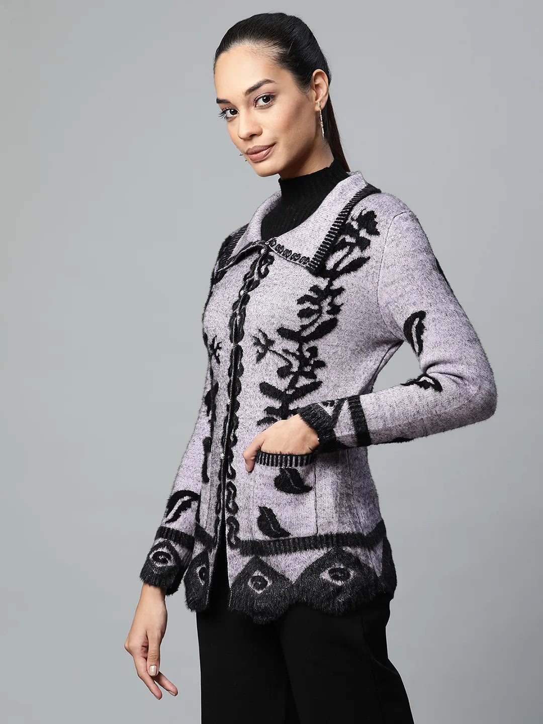 Furry Jersey Cardigan